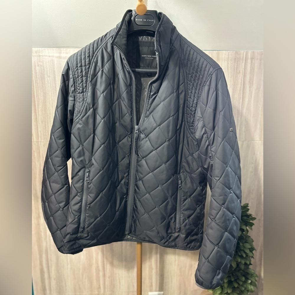 Marc New York Men's Dark Gray Quilted Puffer Jacket